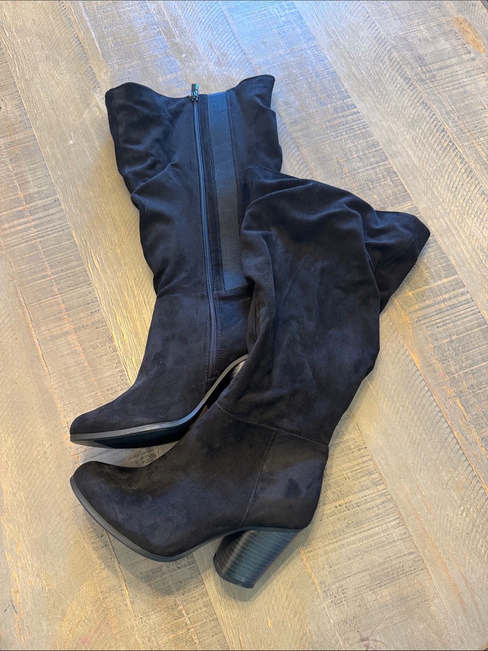 torrid Black Suede-Look Over-the-Knee Block Heel Boots